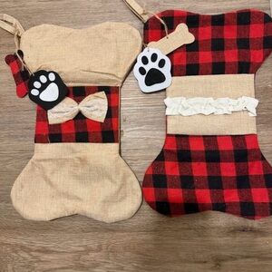 Buffalo Plaid Dog Christmas Stockings